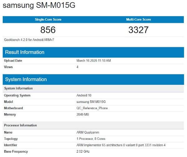 Samsung Galaxy M01 já foi certificado pela Wi-Fi Alliance 3